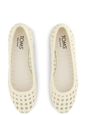TOMS Briella Cream Crochet Slip-On Ballet Flats